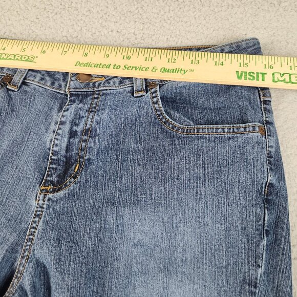 Flare Leg Jeans Women's Size 12 Curvy Fit Y2K Cotton Blend Mid Rise Denim 30x30 - Picture 3 of 13